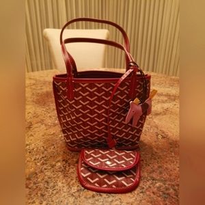Unbranded Red Designer-Look Mini Tote Handbag